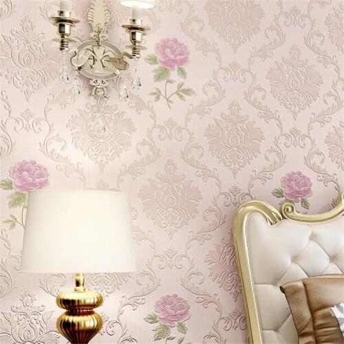 Beibehang Non - woven 3D precision pressure Continental Wallpaper warm bedroom living room TV back over the King Shop wall