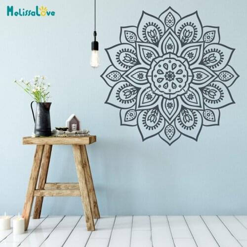 Big Size Mandala Flower Sticker Lotus Wall Art Decal Headboard Sofa Meditation Decor Yoga Gift BA743