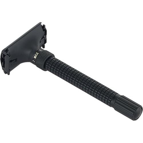 7 Files Black Adjustable Razor Brass Classic Butterfly Open Shaver Men Shaving Manual Blade Replaceable Double Edge Razors