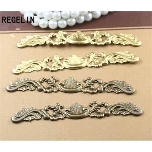 REGELIN Filigree Wraps Flower Connectors Metal Crafts Gift Decoration 20Pcs 6 Color 7*78mm DIY Findings Jewelry Making