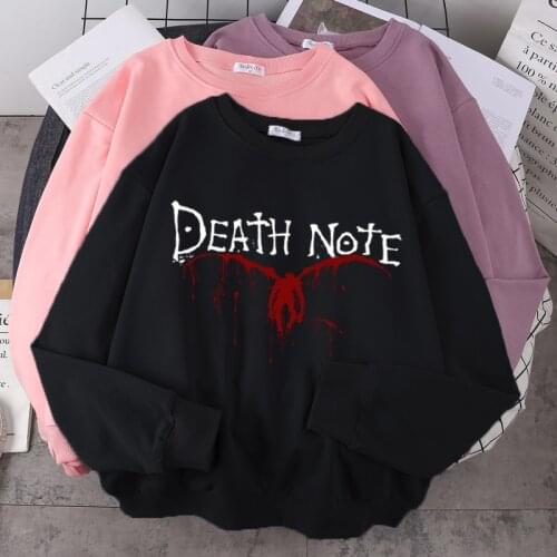 Retro Haikyuu Hoodie Death Note Printed Mens and Womens Hoodie Winter Fleece Sweater O-neck Fashion Hoodie Autumn Fleece Hip H