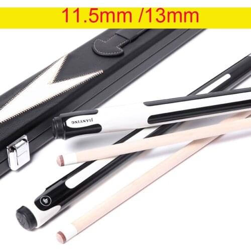 Jianying PA24 Pool Cue Stick with Hard Pool Cue Case 11.5mm 13mm Tip White Black Stripe China 2019