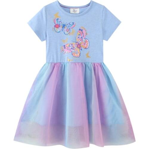 Jumping Meters Baby Girls Dress Summer 100%Cotton Children Costumes for Kids Dresses Vestidos Princess Dress for Girls Clothes
