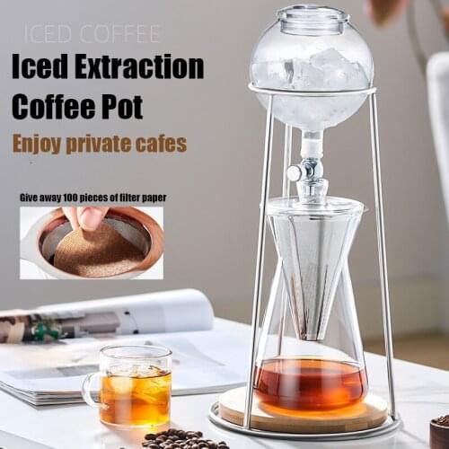 Iced Coffee Pot Water Drip Coffee Machine Reusable Glass Dripper Filter Cold Brew Pot Drip Espresso Coffee Drip Pot Filter Tools
