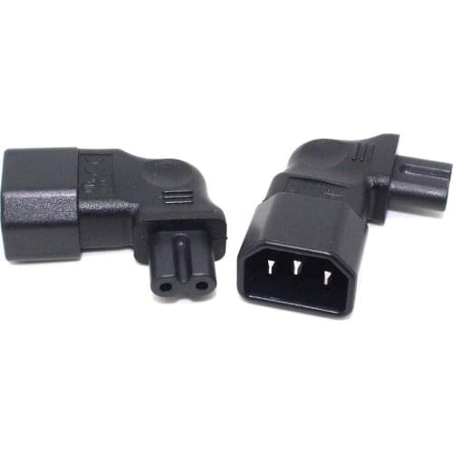 IEC320 C14 connector to C7 90 Degree Right Angled Power Male to Female Extension Adapter for Notebook Charger