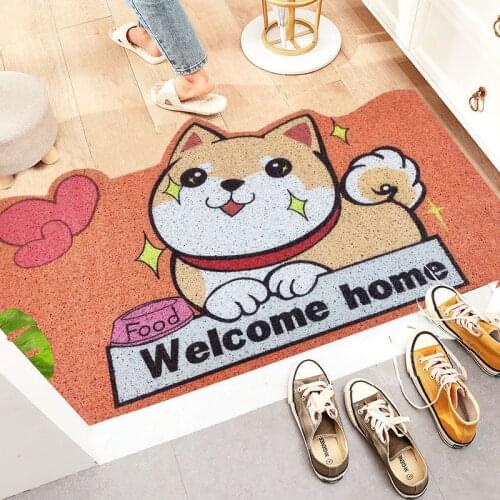 Animal Cartoon Welcome Mat Sand Scraping Door Entrance Hallway Bath Non-Slip Rug Dust Removal Carpet Wire Loop Footpad Doormats