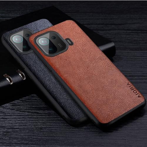 Leather Case For Xiaomi Mi 11 Pro Luxury Business Style Retro Litchi Pattern Back Cover for xiaomi mi 11 pro phone case