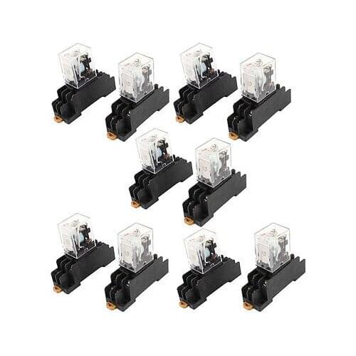 AC 110/120V Coil Red Indicator Light DPDT 8 Pins Power Relay + Socket Base