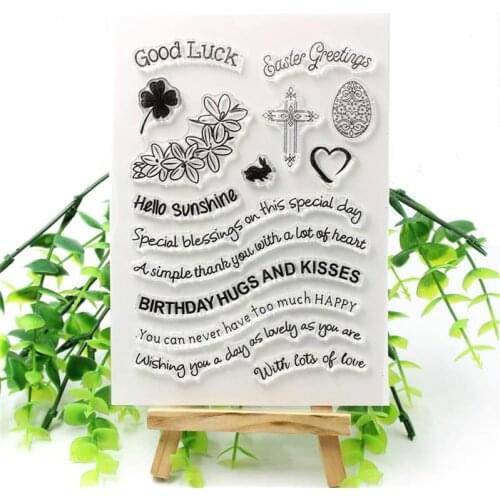 KSCRAFT Birthday Hugs Transparent Clear Silicone Stamp/Seal for DIY scrapbooking/photo album Decorative clear stamp 376