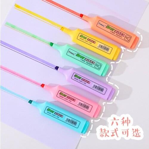 Fresh Candy Color Spot Liner Hilghlighters Oblique Tip Art Markers Mildliner School Office Writing Supplies Stationery Cute