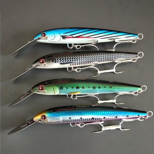 NOEBY 4pcs 185mm 60g Trolling Fishing Lure Sinking Minnow Lures Fishing Bait Colorful 3D Eyes NBL9904