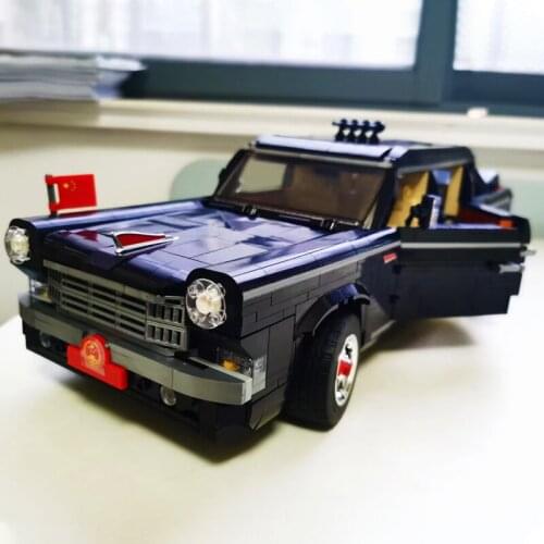 New Car Ideas Series The Red Flag L5 Review Car Model Building Blocks Classic MOC Car-Styling Bricks Toys For Kids Birthday Gift