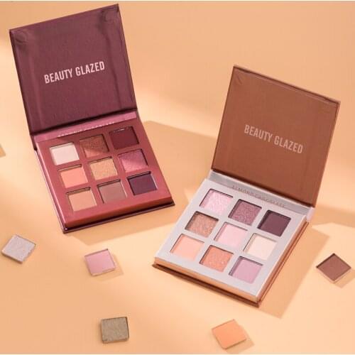 9Colors Glitter Shimmer Matte Eye Shadow Palette Waterproof Long-lasting Not Smudge Powder Easy Drawing Eyes Makeup TSLM1