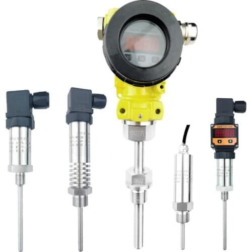 Taidacent Thermocouple Temperature Transmitter 4-20mA Plug-in Pipeline Sensor PT100 Thermal Resistance K Type Temperature Probe