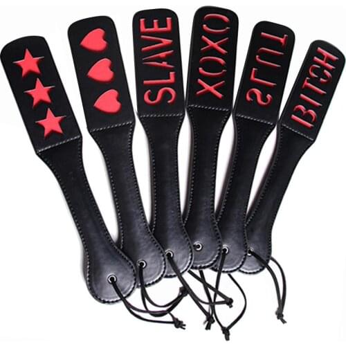 Durable Sex Double-deck Slave Paddle Butt Whip Faux Leather Spanking Flogger Bondage Subjugation Couple SM Sex Stimulation Toy