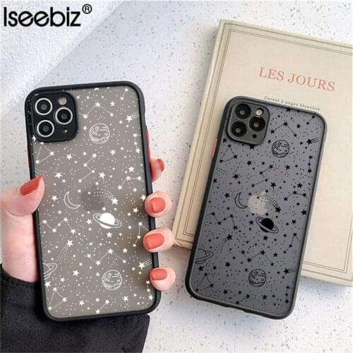 Starry Sky Planet Transparent Shockproof Case For iPhone 7 8 Plus 11 Pro 12 Mini X XR XS Max Moon Star Protection Phone Cover