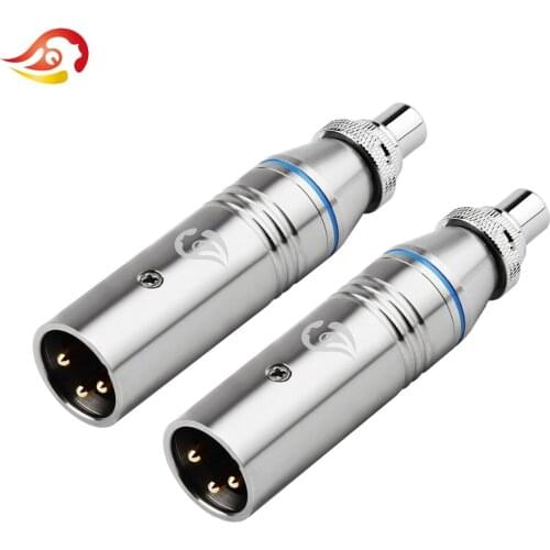 QYFANG 3 Pin Stainless Steel Balance Audio Jack Male XLR RCA Cannon Plug Wire Connector Microphone Mixer Speaker Splice Adapter