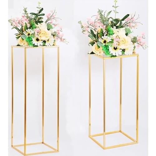 Wedding Flower Rack Party Iron Flower Stand Geometric Vase Column Stand Wedding Party Decoration Flower Display Rack