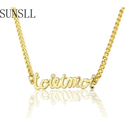 SUNSLL New Arrival Hot Sale Simple Jewelry Letter Gold Copper White Cubic Zirconia For Female Fashion Party Office Lady Gifts