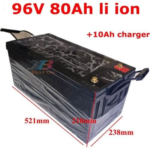 Waterproof 96v 80ah lithium ion bateria li ion battery for Golf cart RV AGV Marine Tourist car Caravan RV E-sweeper +10A Charger