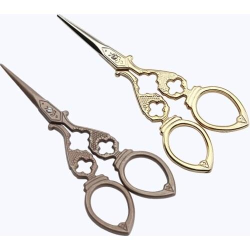 ZAKKA Cross Stitch Tailor Scissor Cross Stitch European Retro Classic Vintage Craft Gold Sewing Handicraft DIY Home Tool E