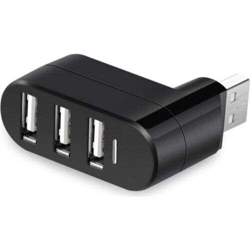 Compact Size High Speed USB2.0 HUb Black Mini USB 3 Port Rotate Splitter Adapter Hub for PC Laptop Expansion