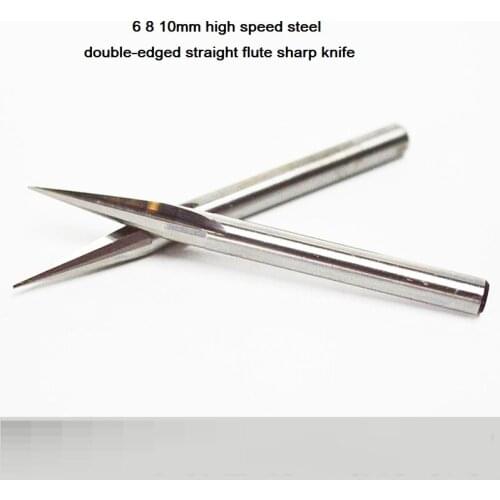 6 8 10mm high-speed steel double-edged straight groove pointed knife, taper ball head woodworking deep relief CNC engraving mach
