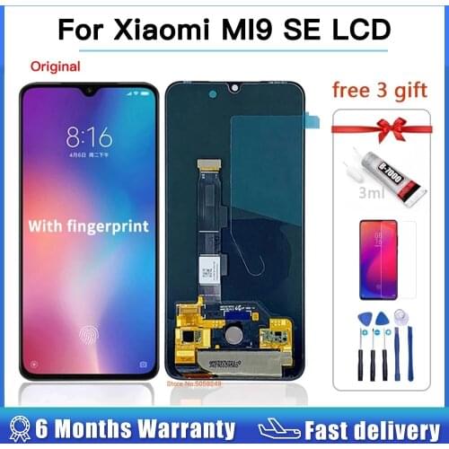 5.97inch Original For Xiaomi MI 9 SE Mi9 Se Amoled LCD Display Screen Touch Screen Digitizer For mi9se Display with fingerprint