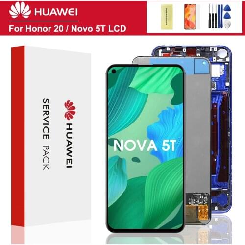 6.26'' for Huawei Nova 5T YAL-L21 L61A L71A LCD Screen+Touch Display Digitizer Replacement With Frame for Huawei Nova 5t Display