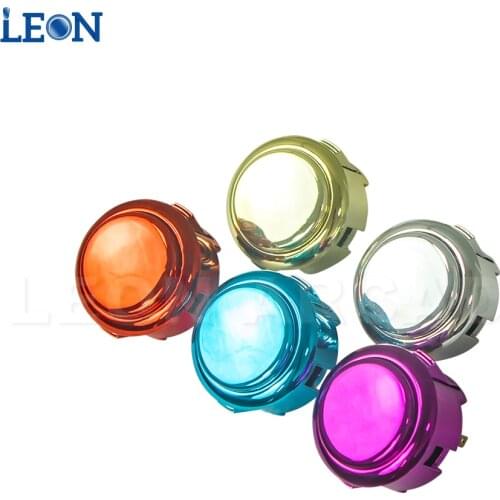 10 Pcs 30mm Chrome Plated Arcade Sanwa Buttons High Quality Arcade Button Lot Led Square Arcade Button Kit Gamer Copy Sanwa 24