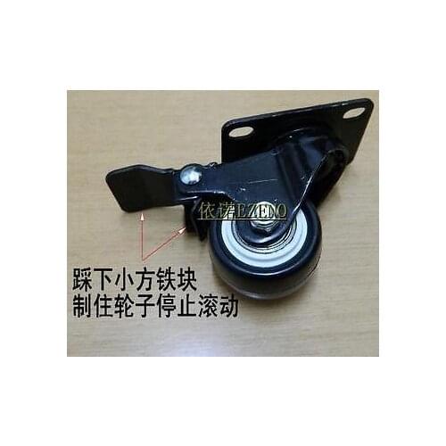 4x 1.57" Steel Swivel Plate Casters Wheel Bearing with Brake 440.92 lb Black