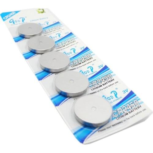 5PCS/LOT GODP High Quality CR2450 CR 2450 3V Li-ion Button Cell Battery
