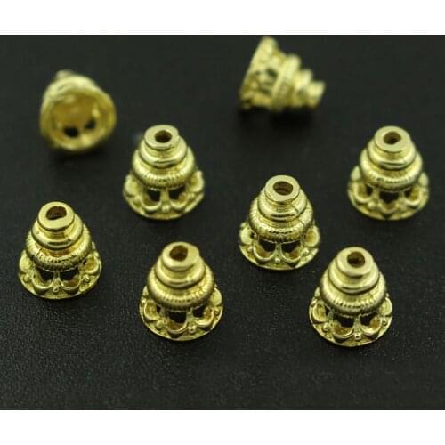 8x8mm Brass Spacer Beads Caps Tassel Caps Quality Gold Silver Plated Metal Charms Findings DIY Jewelry Making
