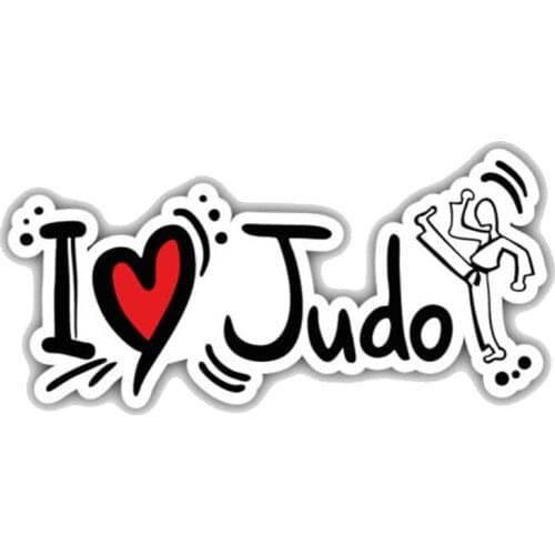 Creative Car Sticker I Love Judo Car Styling Decal Accessories Vinyl PVC 13cm*6cm Motorcycle Waterproof Windshield