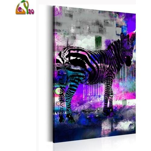 Diy diamond painting Abstract doodle animal zebra 5d diamond embroidery Square/Round mosaic Handmade Home Decor