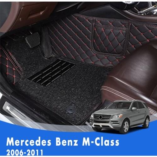 Car Floor Mats For Mercedes Benz M-Class 2011 2010 2009 2008 2007 2006 Double Layer Wire Loop Custom Car Accessories Carpet Rug