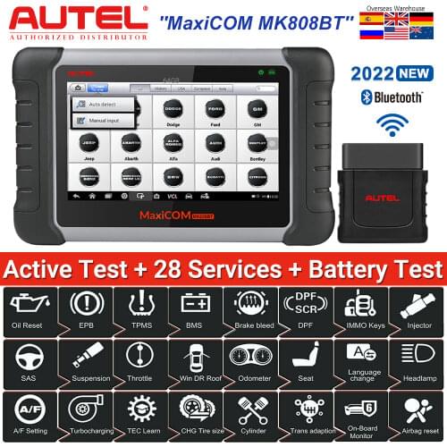 Autel OBD2 Car Diagnostic Tool MaxiCOM MK808BT ODB2 scanner automotive code reader for key programming EPB IMMO DPF SAS TMPS