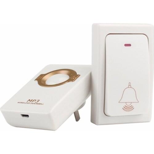 Self-powered Wireless Doorbell Remote Button & 1 Receiver MP3 Digital Long Range Waterproof for Home
