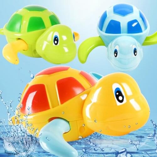 Cute Cartoon Animal Tortoise Classic Baby Water Toy Infant Swim Turtle Wound-up Chain Clockwork Kids Beach Bath Toys
