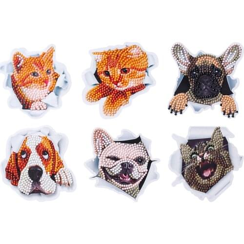 DIY Handmade Round Diamond Painting Refrigerator Stickers Mosaic Crafts DIY Toys Gift Art Crafts for Mobile Phone Book Cup