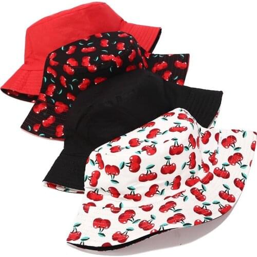 New Double-sided Women fishing Bucket Outdoor sun Hat Sunscreen wear Cotton Hip Hop Hats Beach Reversible fisherman Cap Unisex