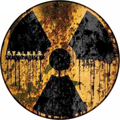 3D Interesting Graphics Radiation Symbol Car Sticker Vinyl Car Wrap Decal Refrigerator Laptop Occlusion Scratch Kk13*13cm