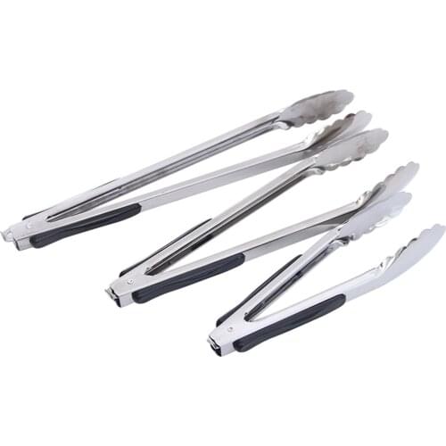 Kitchen Tongs Heat Resistant Stainless Steel Food Tongs for Frying Cooking Serving Barbecue