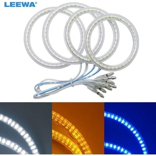LEEWA Car LED Halo Rings Angel Eyes DRL Head Lamp For Lada Vaz 2109 Light 2x70mm 2x80mm White/Blue/Yellow #CA1119