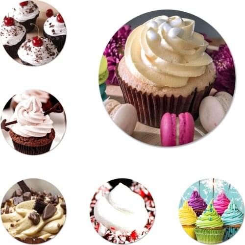 Cute Chocolate Cupcakes Icons Pins Badge Decoration Brooches Metal Badges For Backpack Decoration 58mm