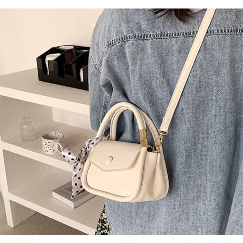 Fashion Ladies Mini Vintage Ribbon PU Leather Bags 2021New Trendy Womens Crossbody Shoulder Bag Brand Design Small Purses