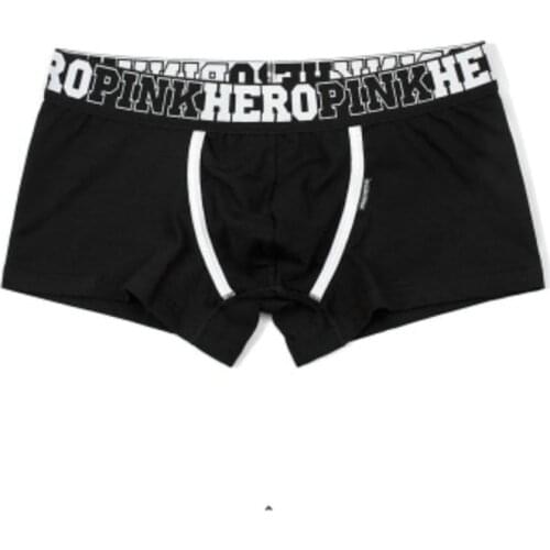 2020 Brand Pink Hero Mens Solid Boxers Sexy High Quality Underwear Gay Boxer Shorts Flat Foot Underpants Wholesale