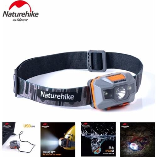 Naturehike Lightweight lithium battery usb charging head lamp highlight waterproof outdoor led night fishing head light headlamp