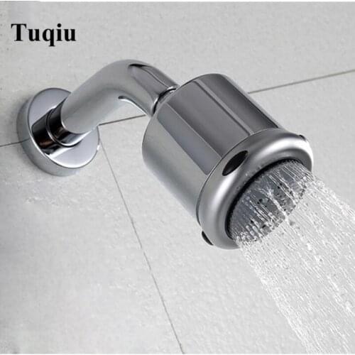 Bathroom Air Press Shower Head Rainfall High Pressure Water Saving Chrome Conseal faucet shower head brass and ABS material