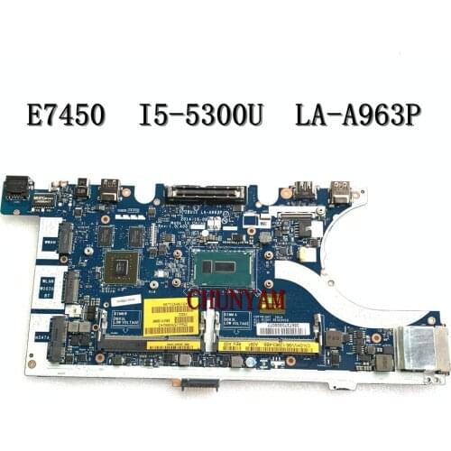 NEW I5-5300U 840M 2GB FOR DELL Latitude E7450 Laptop Motherboard ZBU11 LA-A963P CN-0HVV96 HVV96 Mainboard 100% tested